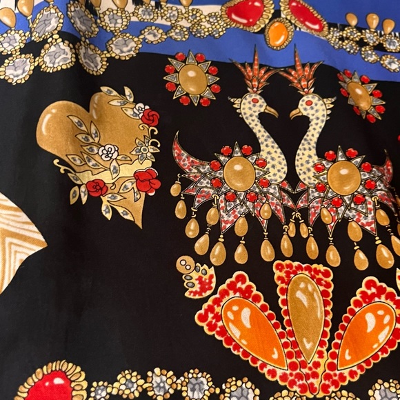 Christian Dior Jeweled Scarf. 100% Silk. Hand Rolled. Multicolor. Made in Italy. - Picture 3 of 13